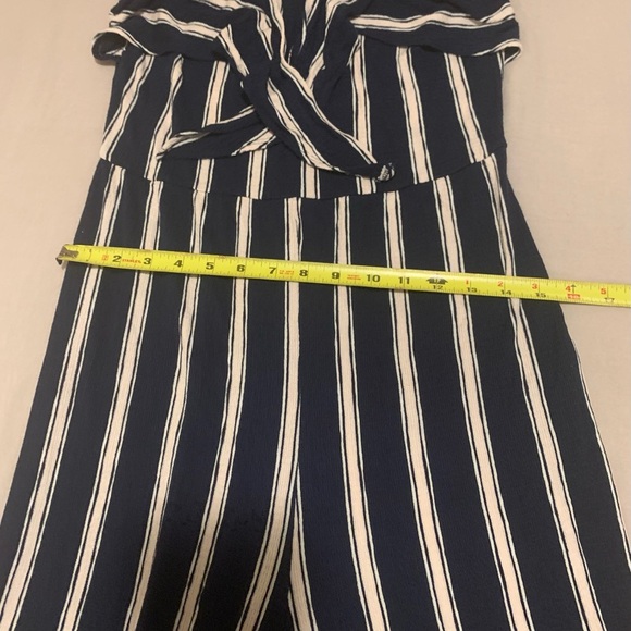 Love Tree Navy and Cream Striped Garment Romper - Picture 5 of 10
